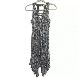 Candie's Lace-Up Handkerchief Midi Dress size XS Open Back